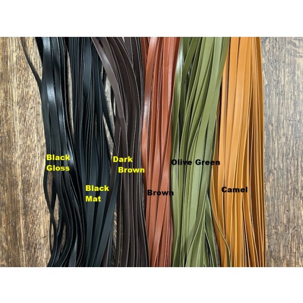 Photo1: Tsuka-gawa Leather Cord 8mm wide 1m (1)